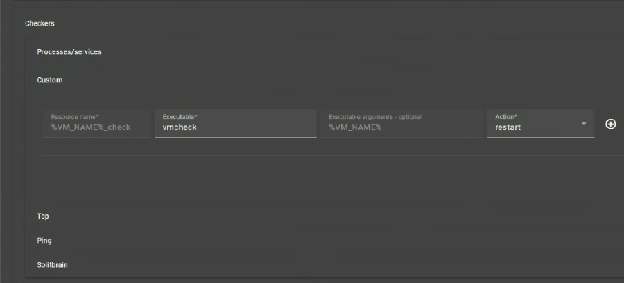 Enter the KVM custom checker parameters