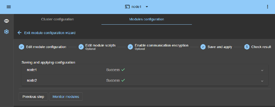 Check the PostgreSQL module configuration success