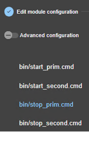 Image de la console web SafeKit
Éditer le script stop_prim du module miroir avec l'assistant de configuration du module